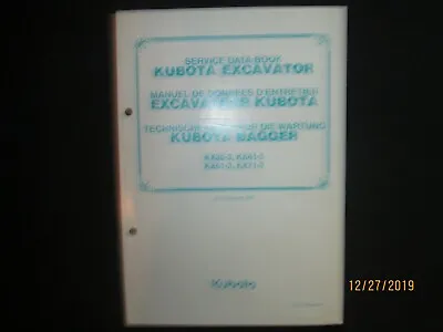 Buy Kubota Excavator Kx36-3, Kx41-3, Kx61-3, Kx71-3 Data Book Manual  Original 2006 • 73.03$