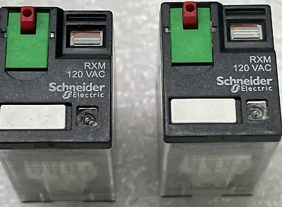 Buy (LOT OF 2) Schneider Electric RXM4AB2F7 Miniature Relay 120V • 24.50$