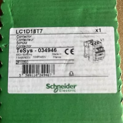 Buy LC1D18T7 Contactor 480V Coil 18A 3NO AC Same As Schneider Contactor LC1D18T7 • 35$
