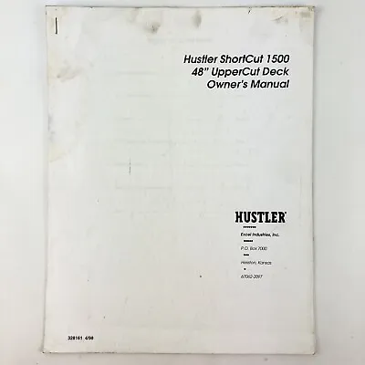 Buy Hustler Shortcut 1500 48” UpperCut Deck Owners Manual 1998 Maintenance Operators • 14$