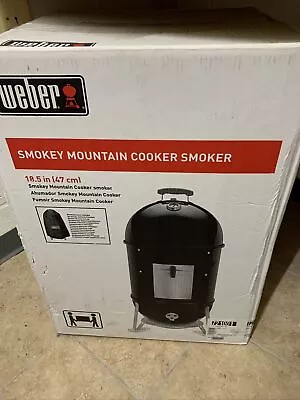 Buy Weber Smokey Mountain Cooker Smoker W Cover Built-In Thermometer 18  Black • 239$