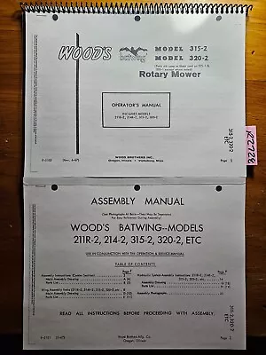 Buy Woods 211R-2 214-2 315-2 320-2 Batwing Mower Operator Assembly Parts Manual 4/75 • 18.99$