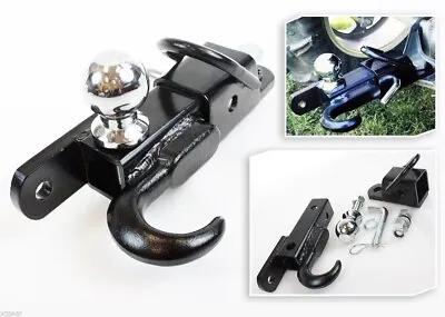 Buy ATV 3-Way Receiver Hitch 2  Hitch Ball Tow Hook Mount Draw Bar Tractor Trailer • 51.99$