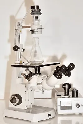 Buy Zeiss Opton W. German Inverted Phase Contrast Microscope With Dslr Camera Adapt • 1,150$