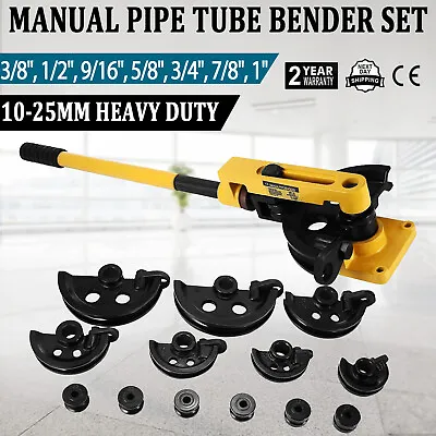 Buy Pipe Bender, Manual Bench Bending Machine 3/8 -1  Tube Bender Set 7 Dies • 125.90$
