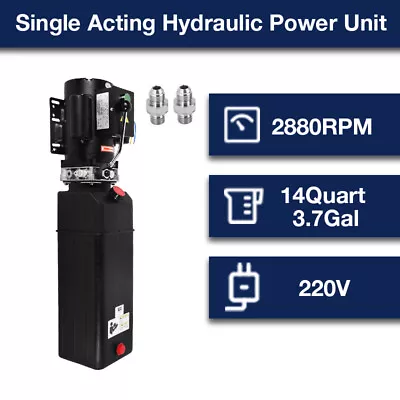 Buy 14 Quart Single Acting Hydraulic Pump Car Lift 3HP For 2 And 4 Post Car Lifting • 292.98$