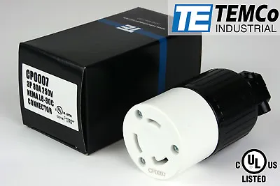Buy TEMCO NEMA L6-30C Female Plug 30A 250V Locking UL Listed For Generator RV Welder • 10.95$