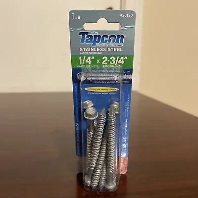 Buy Tapcon 1/4 In. X 2-3/4 In. 410 Stainless Steel Hex-Head Concrete Anchors 8pcs • 15$
