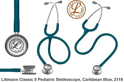 Buy Littmann Classic II Pediatric Stethoscope Color : Caribbean Blue Model : 2119 • 79.99$