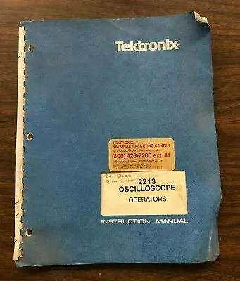 Buy Tektronix 2213 Oscilloscope Operators Instruction Manual • 30$