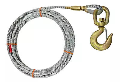 Buy Steel Core Winch Line 1/2  X 50 FT W/ Swivel Hook Latch Wrecker Cable Tow USA • 90$