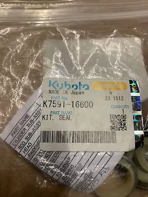 Buy Kubota Part Seal Kit RTV-X1100C And More K7591-16600 • 152$