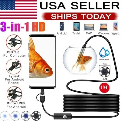 Buy Pipe Inspection Camera Endoscope Video Sewer Drain Cleaner Waterproof Snake USB • 21.99$