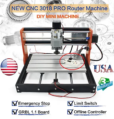 Buy US丨CNC 3018 PRO DIY Engraving Machine+Offline Controller+XYZ Limit Switch+E-Stop • 138$