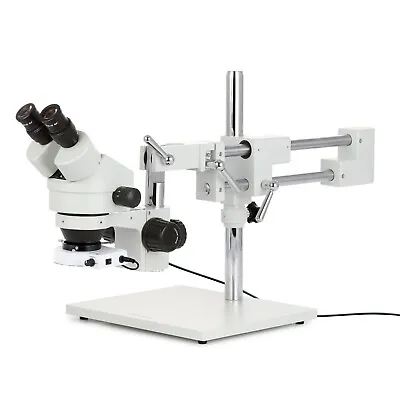 Buy Amscope 3.5X-45X Binocular Stereo Zoom Microscope On Boom Stand +80 LED Light • 559.99$