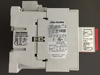 Buy Allen Bradley 100S-C85KL14BC 100-C85*00 Contactor With Aux.100s-F Used. • 450$