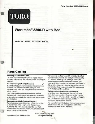 Buy 2006 Toro Workman 3300-D Operator's Andparts Catalog Manuals Diesel Utility • 29$