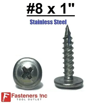 Buy #8 X 1  Stainless Steel Phillips Modified Truss Head Lath K-Lath Screws Sharp • 11.99$