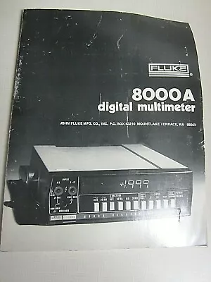 Buy Fluke Model 8000A Digital Multimeter Instruction Manual 347906 Rev. 1 5/79 • 20$