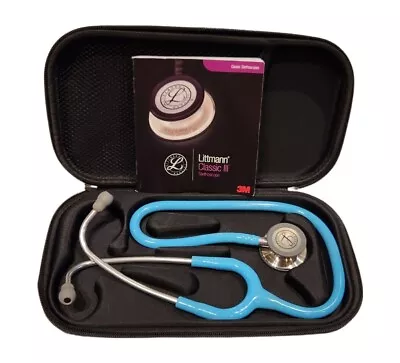 Buy 3M LITTMANN Classic III Turquoise Stethoscope W/ ALLHEART Case & Name Tag NEW! • 129$