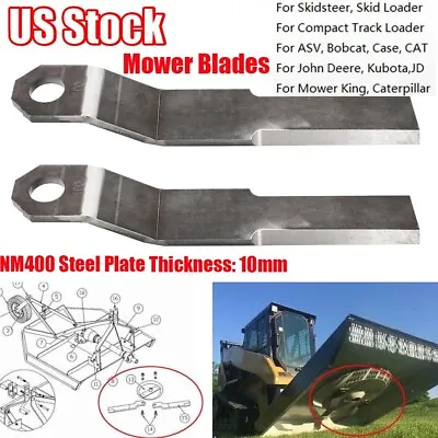 Buy NEW 2pcs Heavy Duty NM400 Steel For Mower King Skidsteer Brush Hog Cutter Blades • 149.39$