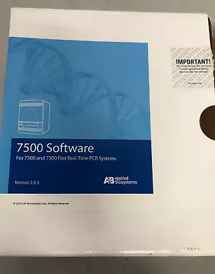 Buy Applied Biosystems 7500 Software For 7500 & Fast PCR Systems V 2.0.5 4461868 • 142$