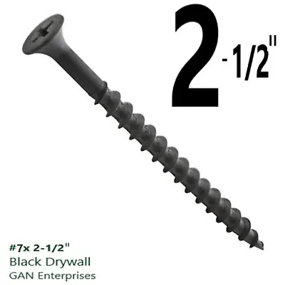 Buy Phillips Bugle Head 7 X 2-1/2  Coarse Drywall Wood Screw - Plain Black 1 Pound • 13.95$