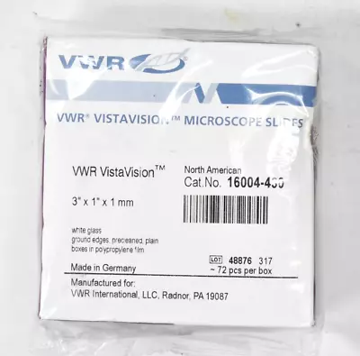 Buy VWR Vistavision Microscope Slides 3  X 1  X 1mm 72 Piece Pack 16004-430 • 13.98$