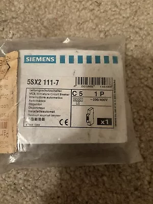 Buy New Siemens 5SX2 111-7 Circuit Breaker (5 Amp, Single Pole)  • 19.95$