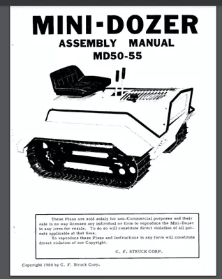 Buy Struck Mini Dozer MD50 MD55 Assembly Manual 12 Pages 1969 Comb Bound • 12.95$