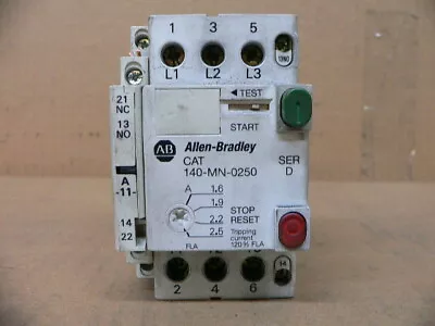 Buy Allen Bradley Manual Motor Starter 2.5 Amp 600 Volt 3 Phase 140-mn-0250 • 26.99$
