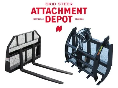 Buy 48  Root Rake Clam Grapple And 42  Long Pallet Forks Attachment ComboQuickAttach • 1,924.99$
