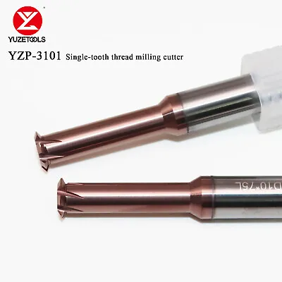Buy HRC68 Carbide Single Tooth Thread Milling Cutter M6 M8 M10 M12 M16 Endmills Taps • 15.66$