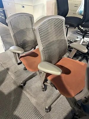 Buy Herman Miller Celle Office Chair W/ Orange Fabric Seat And Gray Back • 225$