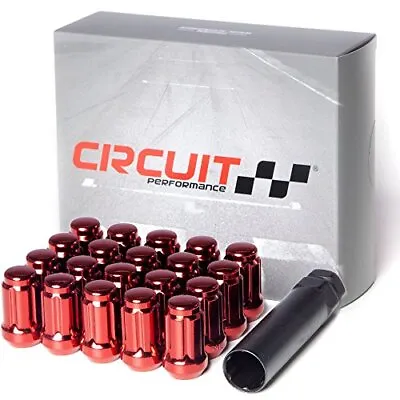 Buy Circuit Performance Spline Drive Tuner Acorn Lug Nuts Red 12x1.5 Forged  • 34.93$