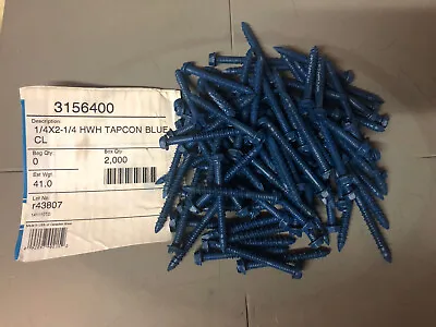 Buy Lot Of 100 OEM HWH TAPCON 1/4  X 2 1/4  Slotted Hex Washer Head Masonry Screws • 19.99$