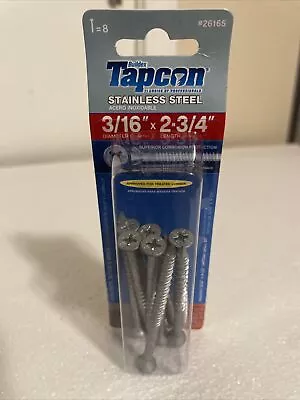 Buy Tapcon 3/16  X 2-3/4  Stainless Steel Phillips Flat Head Concrete Anchor Screws • 11$