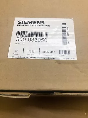 Buy Siemens Zic4a Zic-4a Zone Nac New Condition 500-033050 • 295$