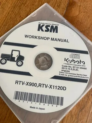 Buy Kubota RTV-X900 RTV-X1120D Service CD • 25$
