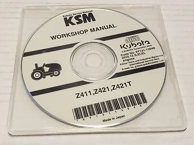 Buy Kubota Service Workshop Manual CD Disc - Z411 Z421 Z421T Tractor NOS • 30$
