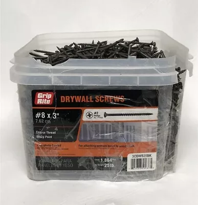 Buy Grip-Rite #8 X 3-in Bugle Coarse Thread Drywall Screws 25-lb (1864-Pack) • 7.99$