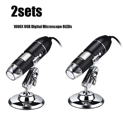 Buy 2sets 1600X USB Digital Microscope Electronic Accessories Coin Inspection J9A7 • 23.49$