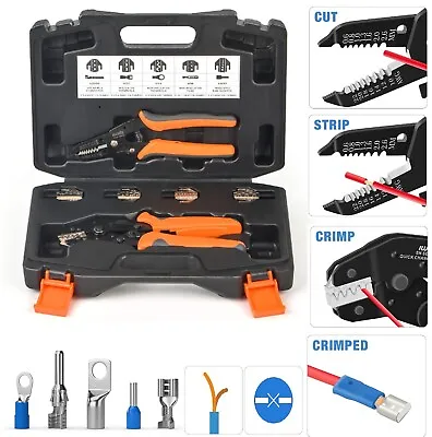 Buy Ratcheting Crimper Hand Tool Wire Terminal Crimping Dupont Connector Open Barrel • 51.99$