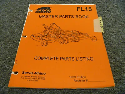 Buy Rhino FL15 Bat Wing Rotary Cutter Mower Parts Catalog Manual • 174.30$