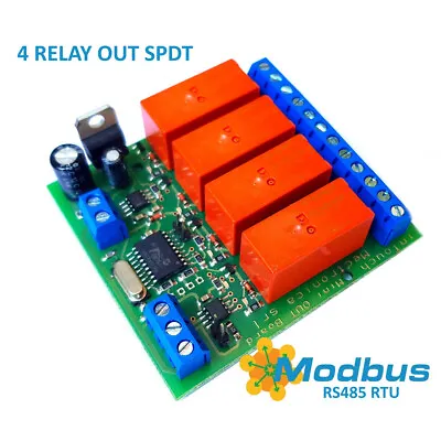 Buy Modbus Rtu Mini Out 4 Output Relay Spdt 16A On Bus RS485 Card Jockey • 90.34$