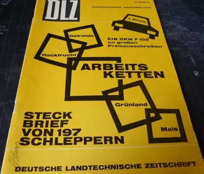 Buy DLZ Special Booklet 1964 Deutz/Lanz Bulldog 1921/Schlüter/John Deere/Unimog/Mähers. • 10.75$