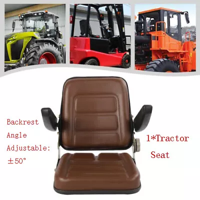Buy Universal Tractor Seat And Compact High Back Mower Seat With Adjustable Armrest • 82.72$