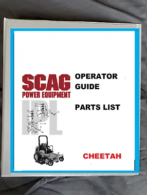 Buy Scag Cheetah Zero Turn Mower Operator Manual & Parts Manual Printed Free Ship • 32.75$