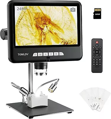 Buy TOMLOV 10  Screen HDMI Coin Microscope Digital Solder Magnifier Camera 10  Stand • 159$