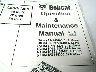 Buy Bobcat Landplane 48 72 78  Inch Operation & Maintenance Manual  • 12$